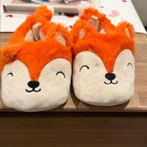 Carter's Orange and Cream Fox Kids Slippers